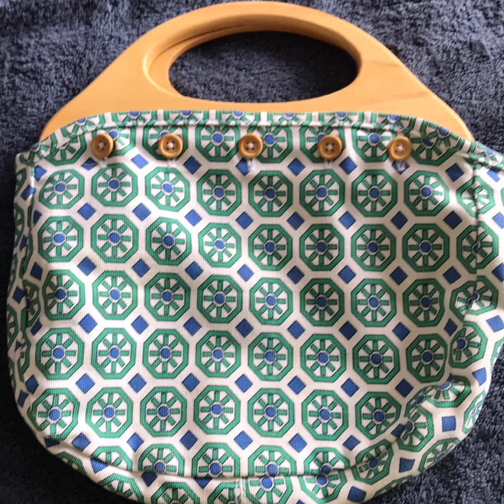 Wooden handle purse
